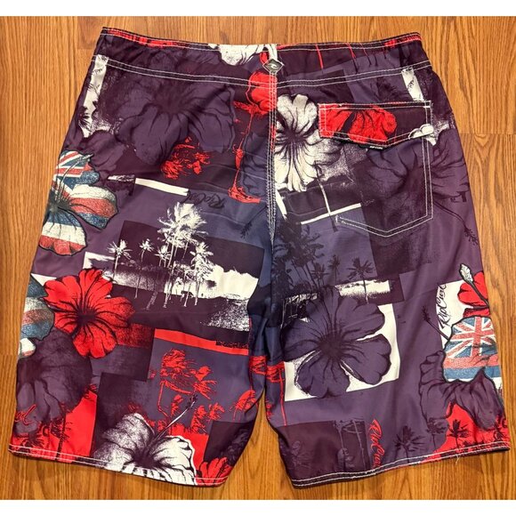 Vtg Rip Curl Board Shorts Mens 34 10" Floral Palm AOP Swim Trunks Y2K - Picture 2 of 6